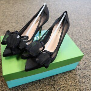 Kate Spade New York Womens Jackie Satin Bow Pointed Toe Pumps